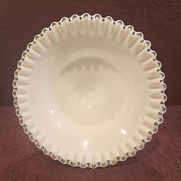 Vintage Fenton Silver Crest Milk Glass Candy Dish - Picture 8 of 11